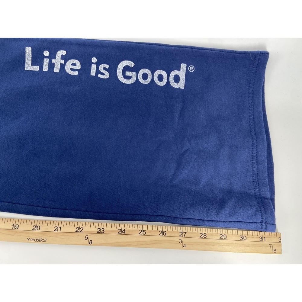 Life Is Good Sweatpants Womens XL Fleece Lounge Blue Logo Relaxed Cozy Soft NWT - Picture 8 of 11